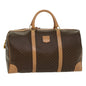 Luxury CELINE Macadam Canvas Boston Bag PVC Leather Brown 8760