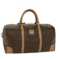 Luxury CELINE Macadam Canvas Boston Bag PVC Leather Brown 8897