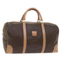 Luxury CELINE Macadam Canvas Boston Bag PVC Leather Brown 9024