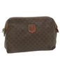 Luxury CELINE Macadam Canvas Pouch PVC Leather Brown 9282