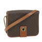Luxury CELINE Macadam Canvas Shoulder Bag PVC Leather Brown 9354