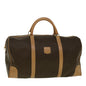 Luxury CELINE Macadam Canvas Boston Bag PVC Leather Brown 9392