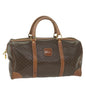 Luxury CELINE Macadam Canvas Boston Bag PVC Leather Brown 9426