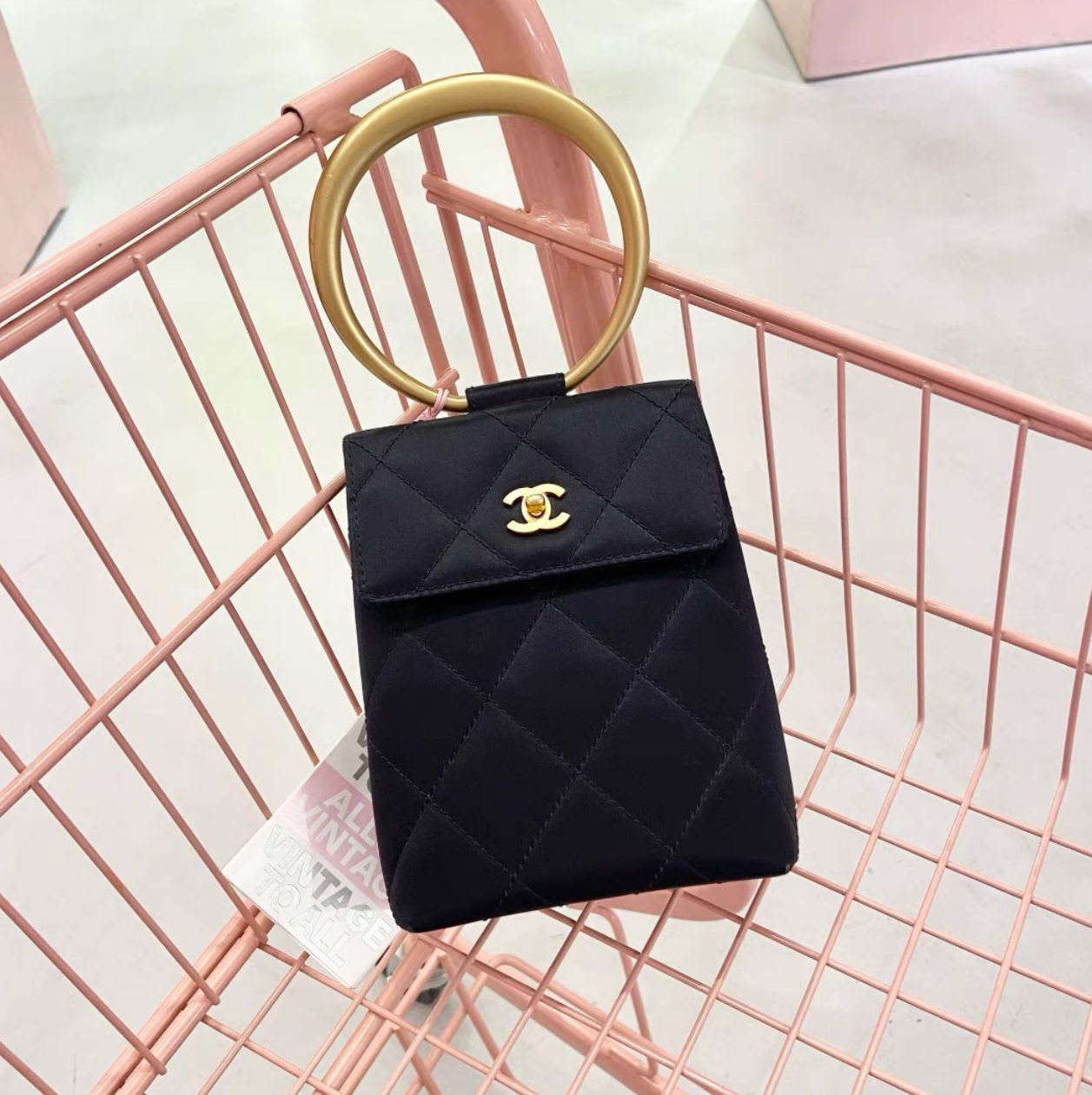 Chanel Luxury Satin Black Handbag Rovelle Bags