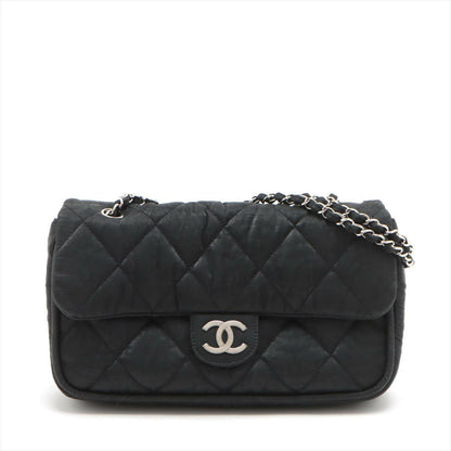 Chanel Matelasse Chain Shoulder Bag Half Shoulder Coco Mark Cotton Black Silver Hardware Rovelle Bags