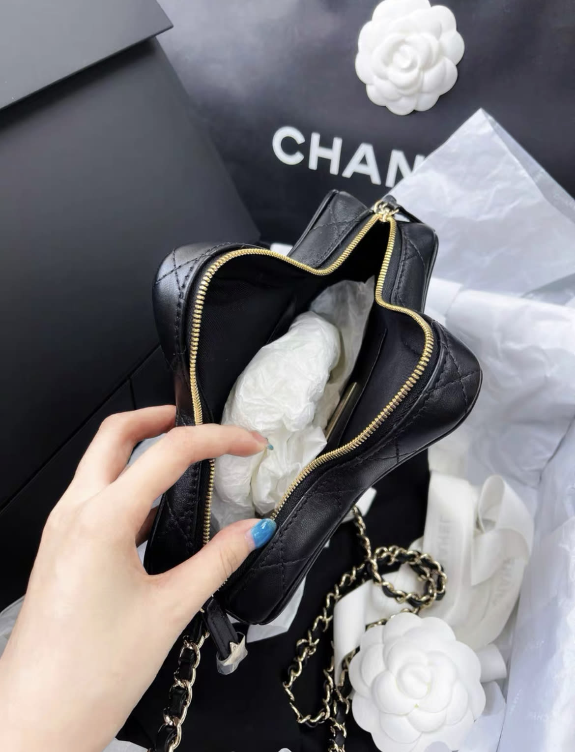 Chanel Luxury Lambskin Black Handbag Style 2 Rovelle Bags
