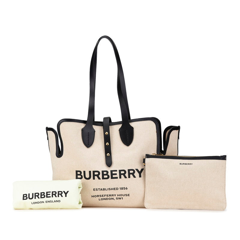 Burberry Logo Leather Tote Bag