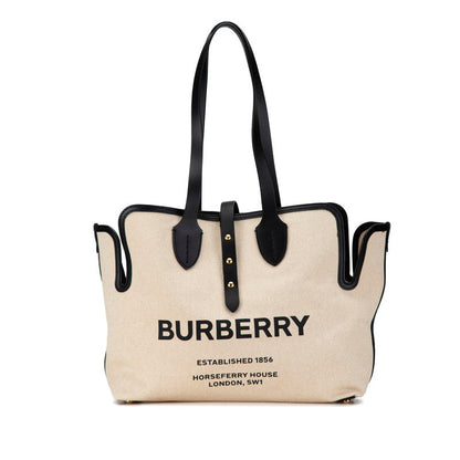 Burberry Logo Leather Tote Bag