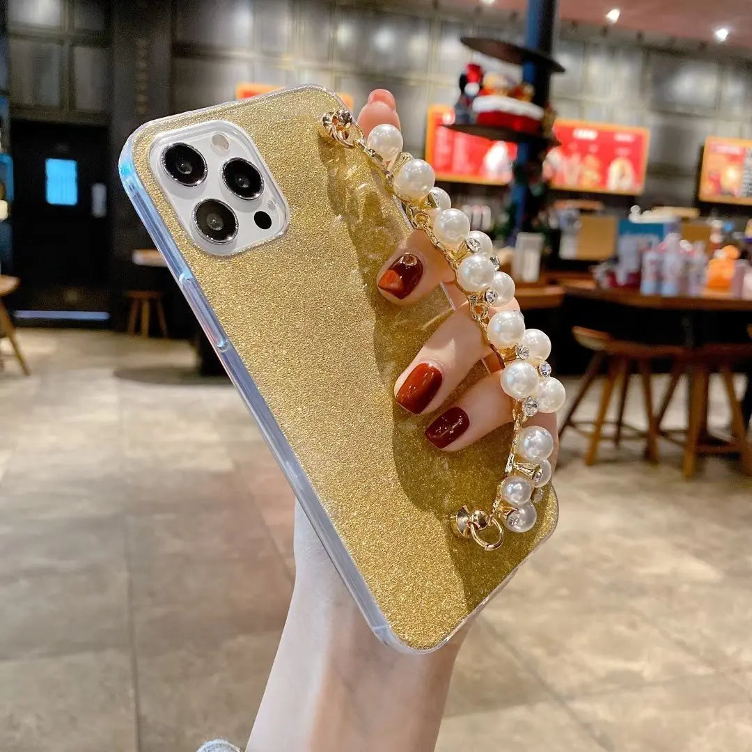 Glitter pearl bracelet phone case for samsung lbcase