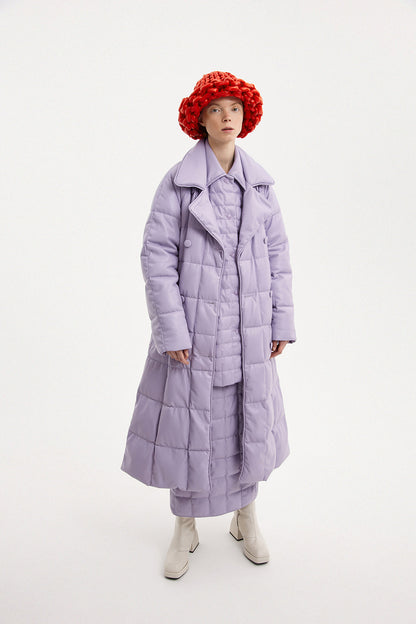 Trench Coat Leather Lilac