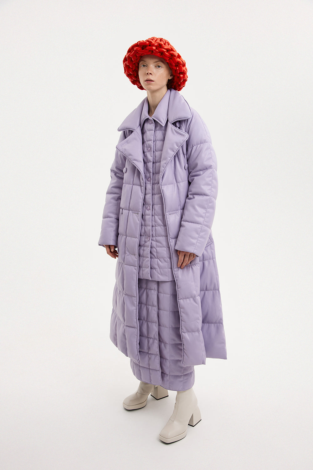 Trench Coat Leather Lilac