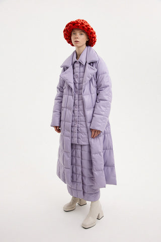 Trench Coat Leather Lilac
