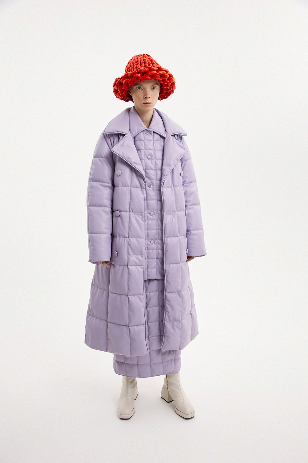 Trench Coat Leather Lilac