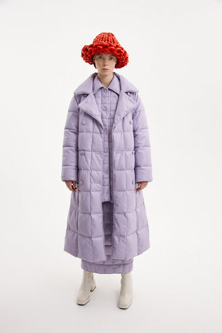Trench Coat Leather Lilac