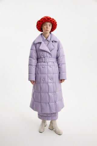 Trench Coat Leather Lilac