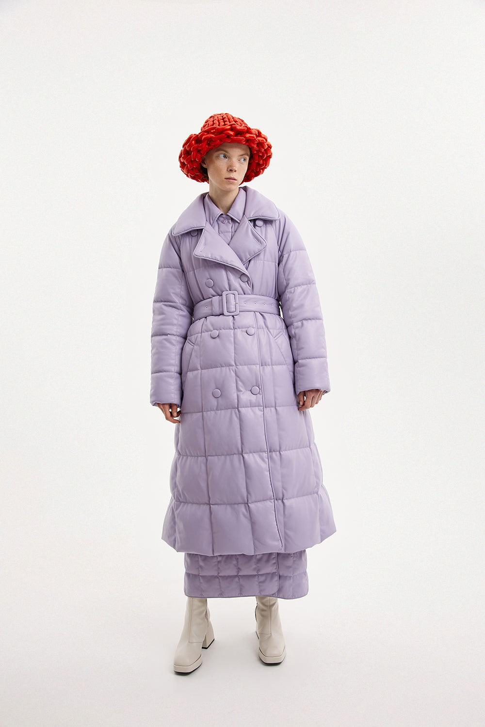 Trench Coat Leather Lilac