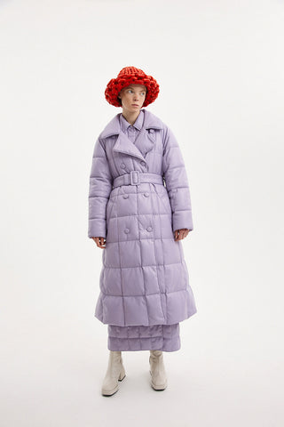 Trench Coat Leather Lilac