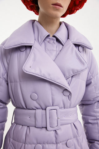 Trench Coat Leather Lilac