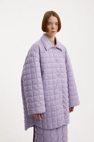 Oversized Kalik Down Shirt Leather Lilac