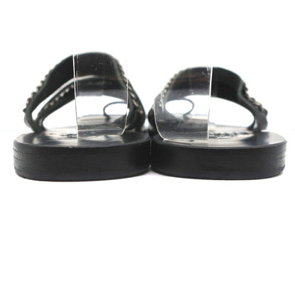 Ancient Greek Sandals Niki Chains Slide Sandals Black Leather Size 37