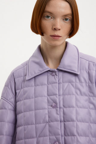 Oversized Kalik Down Shirt Leather Lilac