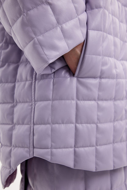 Oversized Kalik Down Shirt Leather Lilac