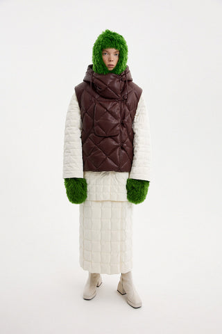 Atti Vest Leather Maroon