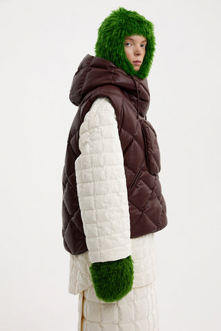 Atti Vest Leather Maroon