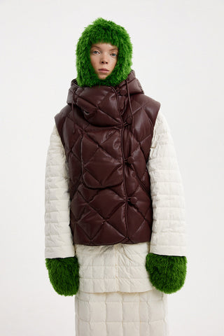 Atti Vest Leather Maroon