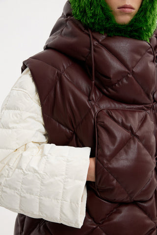 Atti Vest Leather Maroon