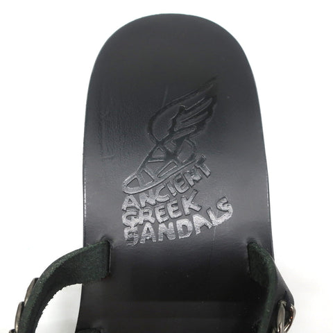 Ancient Greek Sandals Niki Chains Slide Sandals Black Leather Size 37