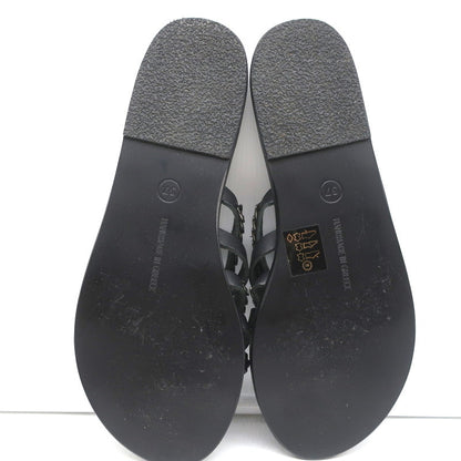Ancient Greek Sandals Niki Chains Slide Sandals Black Leather Size 37