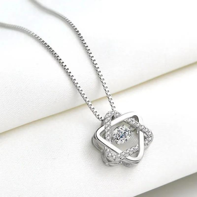 95 sterling silver necklace female ins clavicle pendant lbcase