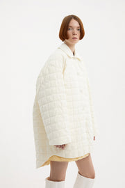 Oversized Kalik Down Shirt Powder Pearl