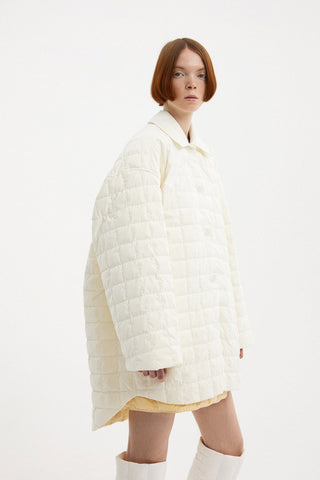 Oversized Kalik Down Shirt Powder Pearl