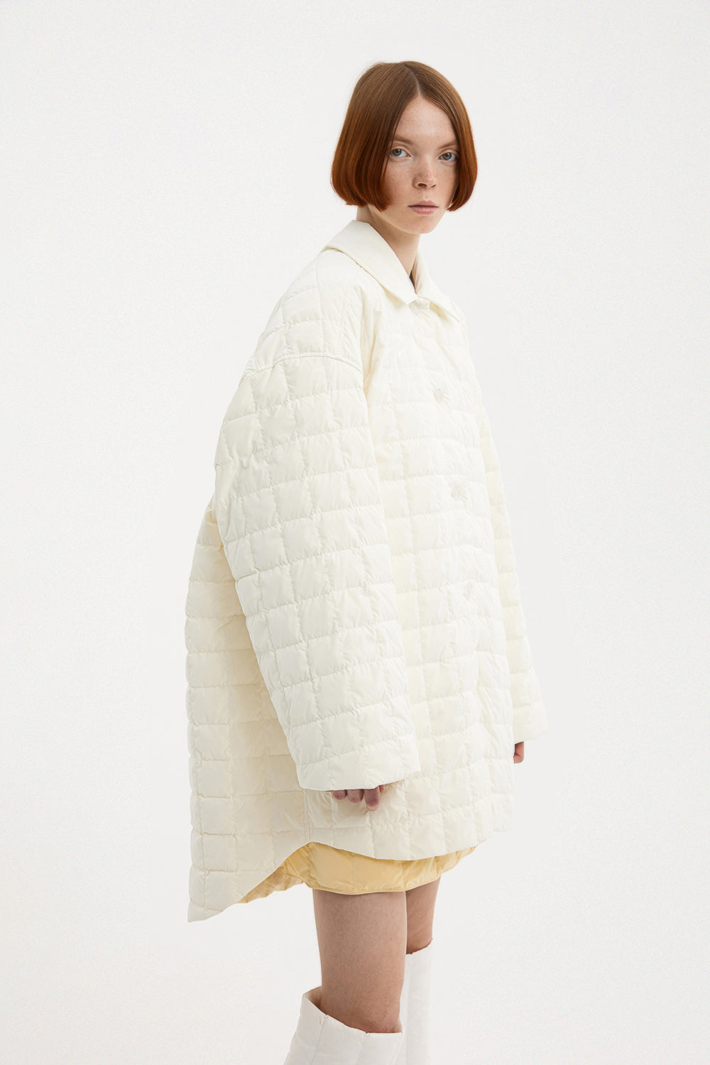 Oversized Kalik Down Shirt Powder Pearl
