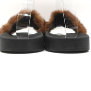 Givenchy Mink Fur Slide Sandals Brown Size 41
