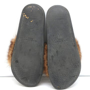 Givenchy Mink Fur Slide Sandals Brown Size 41