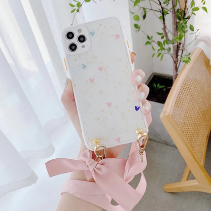 Love heart Bow Gold leaf Phone Case lbcase