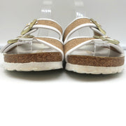 Birkenstock Arizona Hex Slide Sandals Natural Jute & White Leather Size 38