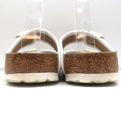 Birkenstock Arizona Hex Slide Sandals Natural Jute & White Leather Size 38