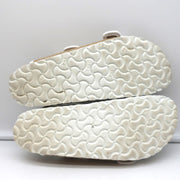 Birkenstock Arizona Hex Slide Sandals Natural Jute & White Leather Size 38
