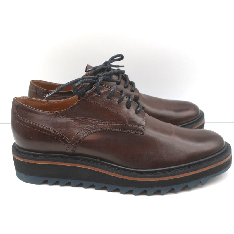 Dries Van Noten Platform Lace-Up Derby Loafers Brown Leather Size 41 NEW