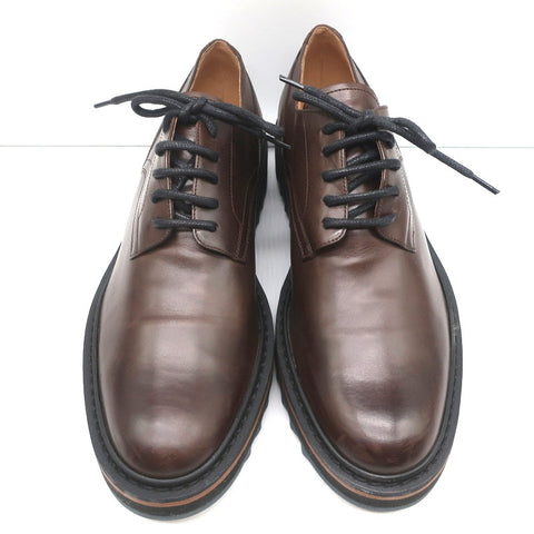 Dries Van Noten Platform Lace-Up Derby Loafers Brown Leather Size 41 NEW
