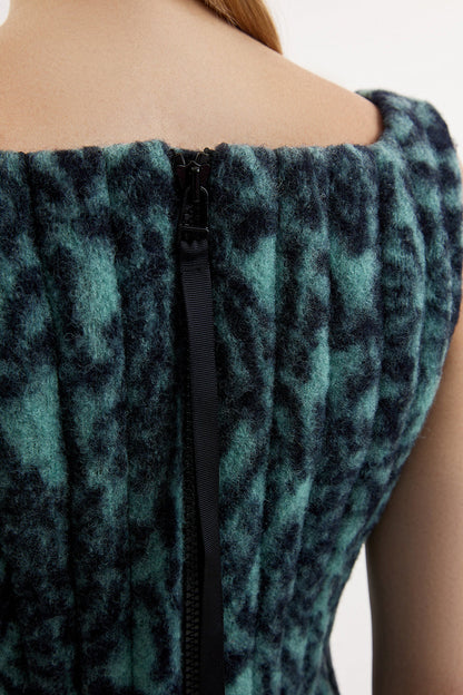 Down Corset Wool Blue