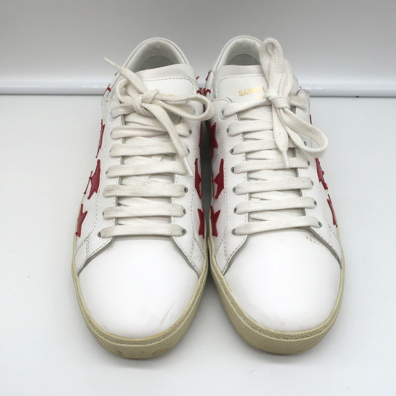 Saint Laurent Court Classic SL/06 Stars Sneakers White/Red Leather Size 38.5