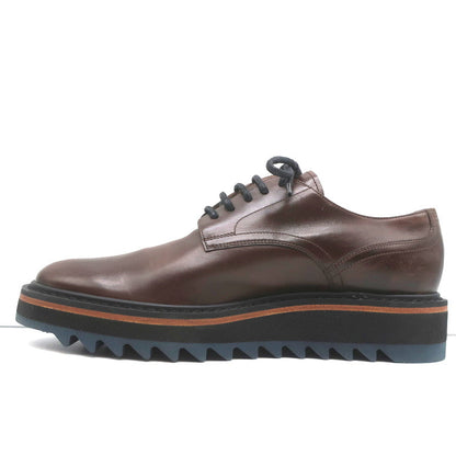 Dries Van Noten Platform Lace-Up Derby Loafers Brown Leather Size 41 NEW