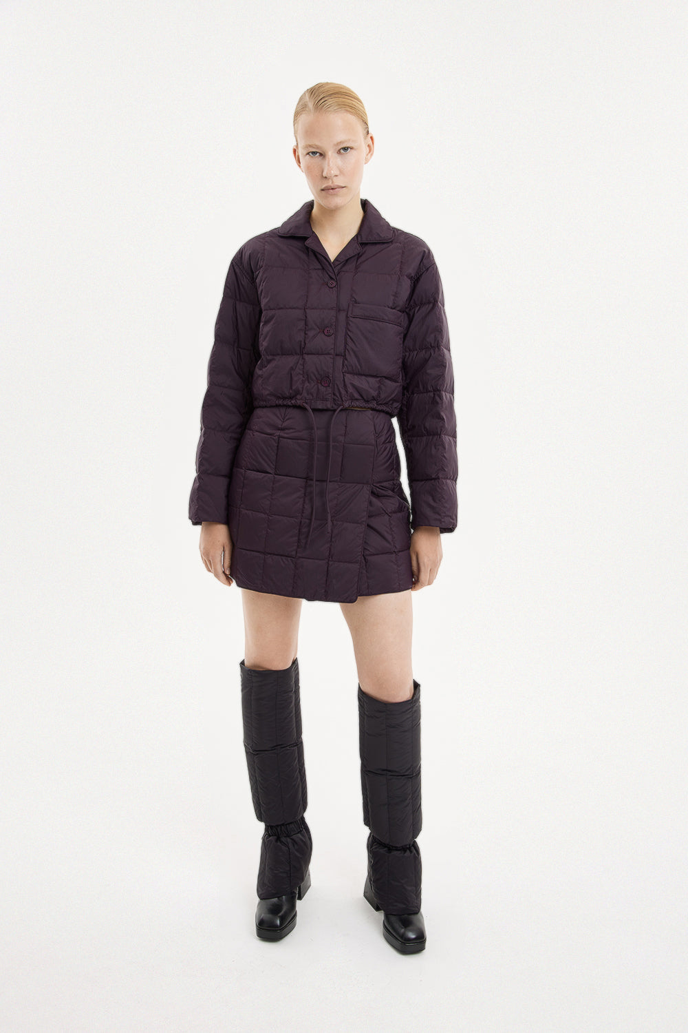 Cropped Down Shirt Micro Pomegranate