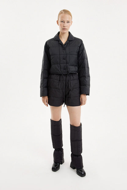 Cropped Down Shirt Micro Black