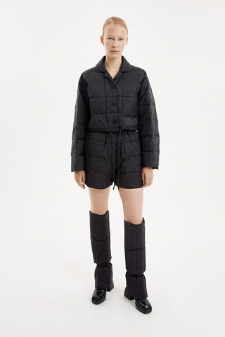 Cropped Down Shirt Micro Black